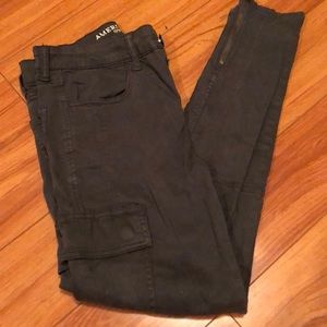 american eagle grey jegging with zipper